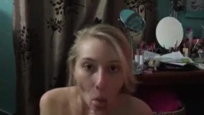 blonde teen swollow a mouth full of cum
