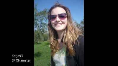 Katja masturbates in her student room.