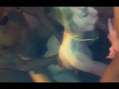 White slut uses hard by two BBCs