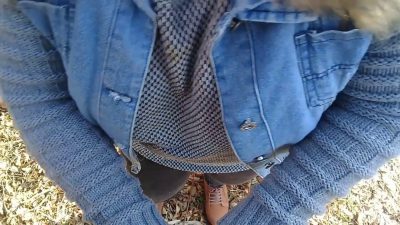 The girl sucked in the park, but she was prevented from fini